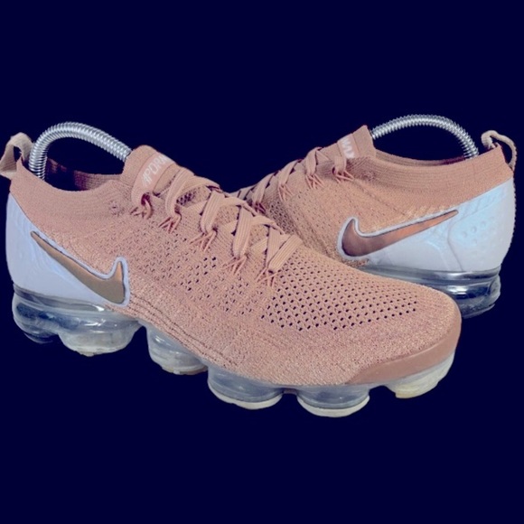 Nike Air Vapormax Flyknit 2 Rose Gold Bio Beige Grey Womens Size 7 942843-602 - Picture 3 of 8
